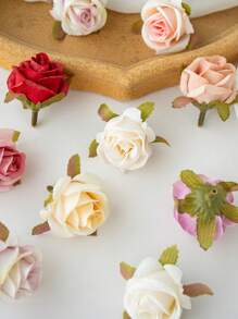 5/10PCS Artificial Flowers Silk Rose Head, Fake Plants For Spring Autumn Wedding Vase For Home Dining Room Bedroom Decorations, Mother's Day, Valentine's Day Festival Birthday Party Accessories, Outdoor Garden Decorations