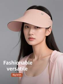 GOLOVEJOY 1 pezzo Cappello da sole estivo rosa da donna, cappello da tennis da donna ampia tesa, protezione solare, colore unito, versatile, traspirante, pieghevole, portatile con ampia parte superiore