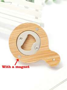 1 pezzo Apribottiglie rotondo in legno con manico per una presa facile, personalizzato con testo e disegni incisi al laser, uno strumento pratico per la birra, adatto per bar, ristoranti e case, un regalo perfetto per le vacanze per mariti e padri, e un souvenir creativo per matrimoni