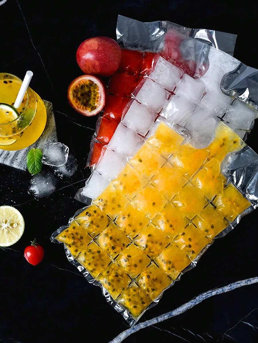 1/5/10 包装一次性冰袋，24 个独立隔间，自封口，易撕开，适合自制冰袋，夏季冷冻果汁