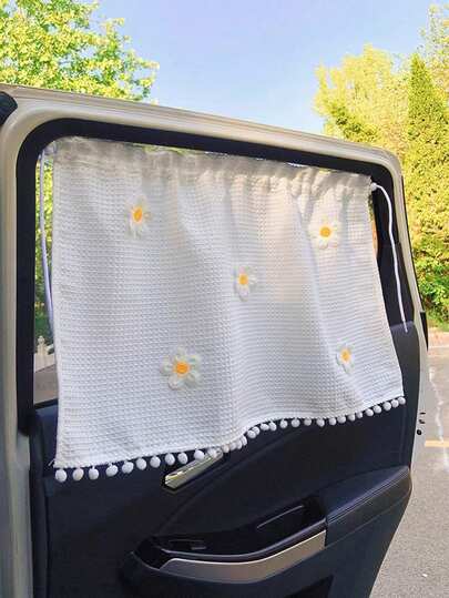 1pc Car Sunshade Side Curtain Suction Cup Type Interior Curtains Baby Children's Sunscreen Thermal Insulation Window Sunshade Curtains