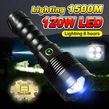 1pc Powerful & Ultra Bright Rechargeable LED Tactical Flashlight, High Intensity Handheld Flashlight With Large Capacity Battery, For Emergency, Hiking, Camping - Black - View 2