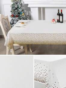 1pc Disposable Plastic Tablecloth, Waterproof And Stain-Resistant, Decorative Home Item