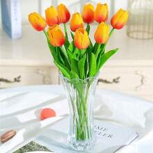 3pcs Artificial Tulip Flowers Decor, Home Decoration Lifelike Fake Flowers For Living Room And Bedroom