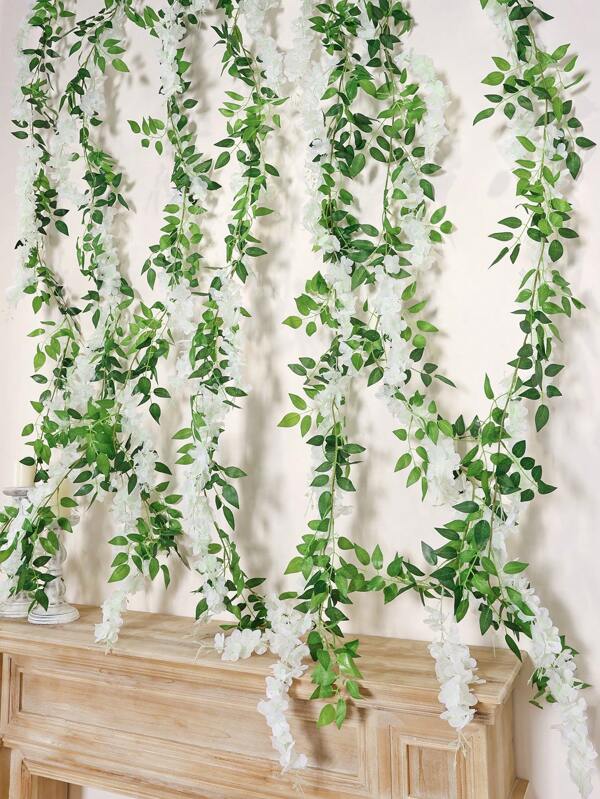 1pc 88.6" Artificial Wisteria Vine - Suitable For Wedding Backdrops, Party Scenes, Home Decor, Living Room, Yard, Air Conditioning Cover Decoration, Mother's Day, Thanksgiving Decor