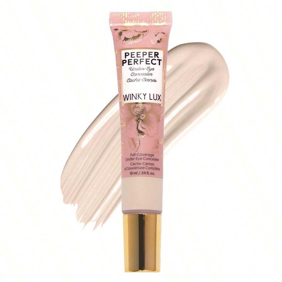 Winky Lux Peeper Perfect Under Eye Concealer Makeup Eye Brightener Full Coverage Concealer For Dark Circles Color Corrector Eye Primer With Collagen Hyaluronic Acid Vitamin E Fair - Fair - View 1