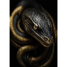 1 件动物黑金鹰狮帆布画金属海报墙艺术北欧鹿虎狼天鹅美学画客厅装饰可选框架