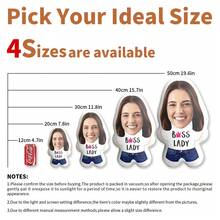 1pc Customized Face Decor Throw Pillow, "Female Boss" Personalized Portrait Cushion, DIY Customize Photo Pillow, Interesting Pillow Gift For Her, Girlfriend, Couple, Coworker, Family, Suitable For Anniversary, Mother's Day, Christmas, Birthday, Sofa, Bed, Car, Bedroom, Living Room Decoration - Customized According to Your Drawing - View 3