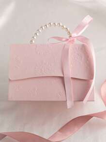 10pcs Pearl Handle Knotted Candy Boxes, Personalized Creative Party Small Gift Package, Wedding Favor Boxes For Cookies, Chocolates, Flowers