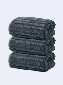1/3pcs Set - Dark Gray Water Wave Pattern Towels - 3pcs Face Towels/3pcs Bath Towels/1pc Large Bath Towel - Coral Fleece Material - High-End Texture - Skin-Friendly Soft Comfortable - Strong Absorbency And Drying Effect - Suitable For Hotel, Spa, Outdoor, Yoga, Vacation, Camping, Swimming Pool Etc. - All Season - Simple And Useful Bathroom Towel Set Back To School For Beauty Salon Home Bathroom