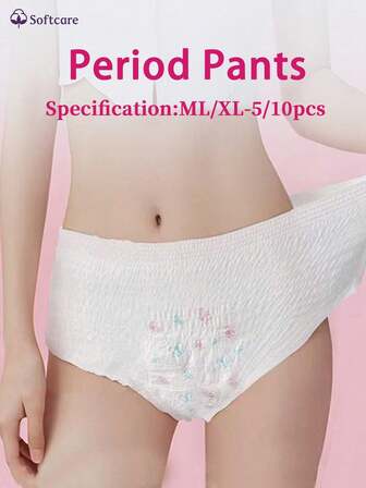 5/10pcs, Menstrual Panties, Protective Underwear, Super Absorbent, Disposable Underwear, Comfortable, Sanitary Napkins, Overnight Panty-Style Sanitary Napkins, Leak-Proof, Breathable, Highly Absorbent, Soft And Breathable, Menstrual Safety Panties, Sleep Soundly All Night, Leak-Proof Menstrual Underwear, Absorbent Underwear