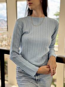 LONG SLEEVE MODAL KNITTED BLOUSE, COLD/WARM WINTER - 查看 3