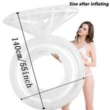 1pc Diamond-Shaped Inflatable Swimming Ring - PVC, Very Suitable For Adults, Pool Party And Beach Leisure, Bachelorette Party Gift, Wedding Decoration