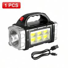 4/8 LED Ultra Brilhante Luz Solar Recarregável USB para Camping - Bateria Externa Portátil Lanterna, Bateria de Alta Capacidade, Porta Tipo-C, Adequado para Aventuras ao Ar Livre, Lanterna Recarregável, Luzes Solares Externas