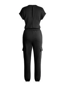 Vaiaye 女士时尚简约圆领短袖连体裤