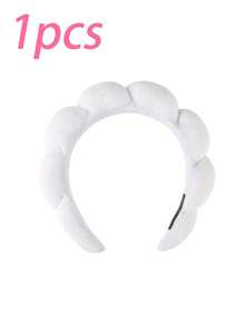 3pcs/Set Upgraded Thick Sponge Spa Headband And Wristband Set For Women, Suitable For Washing Face, Makeup, Skincare, SPA Use, Fluffy Sponge Headband And Wristband, Also Suitable As Birthday, Holiday, Date Gift For Family, Friends, Partners (3/2/1pc Available)