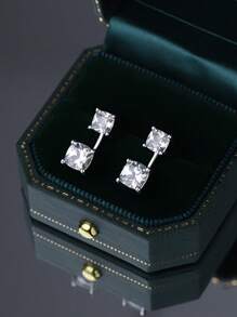 GAGAFEEL 1 Paar exquisite, elegante und modische S925 Sterling Silber Ohrringe, besetzt mit kubischem Zirkonia für den täglichen Gebrauch von Frauen, Schmuck, Feiertagsgeschenke, Schmuck und Muttertagsgeschenke