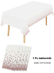 1pc Disposable Plastic Tablecloth, Waterproof And Stain-Resistant, Decorative Home Item