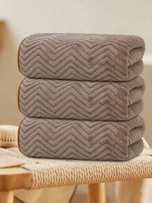 3pcs Set Bath Towels - Striped Shower Towels - 27.55 X 55.11 Inches/70 X 140 Cm - Soft Absorbent, Good Drying Effect - With Hanging Loop, Quick Drying, Easy To Hang - Suitable For All Seasons - Skin-Friendly, No Shedding, No Fading - Bathroom Shower Towel Set - Applicable For Bathroom, Beauty Salon, Hotel, Swimming Pool, SPA, Holiday Travel, Sports, Gym, Beach Back To School For Beauty Salon Home Bathroom