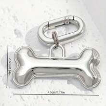 1pc Personalized Dog Bone Shaped Zinc Alloy Pet ID Tag, Silver/Gold Color Pet Collar Decor, Cute Pet Anti-Lost Identity Card, Customizable Pet Info, Ideal Gift For Pet Lovers
