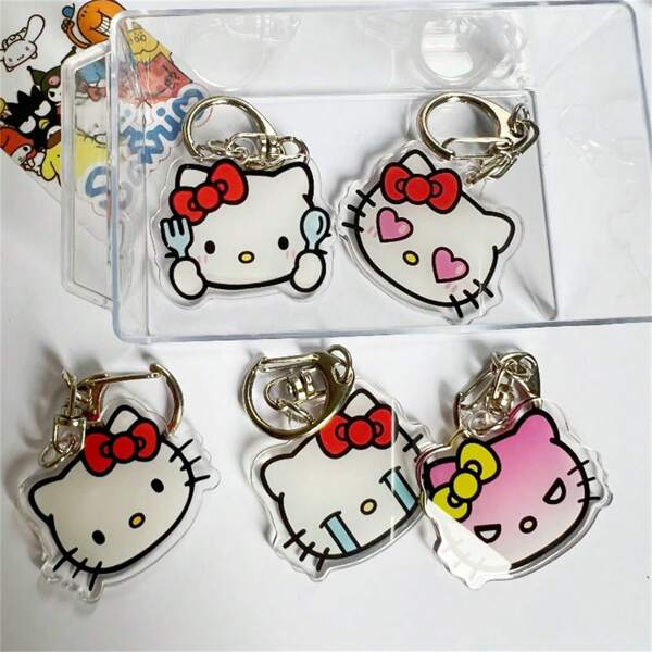 Sanrio Cute Sanrio Bag Accessories, Acrylic Keychain Including Hello Kitty Creative And Cartoonish Sanrio Keychains, Which Are Ideal As Creative Collectibles For Birthdays, Decorative Items For Ladies' Backpacks, And Affordable Gifts. Suitable For Shoulder Bags, Backpacks, And Keys.,School Supplies,Back To School