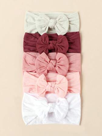 5 stuks nylon vlinderhoofdbanden, zachte en comfortabele babyhaaraccessoires