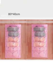 1 Pc Hanging Bra Organizer With Rotating Metal Hanger, Extra-Large Dual Sided Wall Shelf Wardrobe Mesh Pockets Hanging Storage Bag For Bra Socks Underwear Underpants,Double Side Underwear Storage Bag, Functional Lingerie Packing Bag, Hanging Bra Socks Organizer, Bag For School School Accessories School Stuff