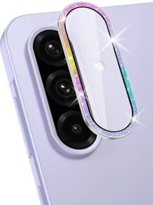 1 pezzo Protezione lente fotocamera per Galaxy A26/A36/A56, anello in metallo singolo, copertura in vetro temperato, [forte adesione] resistente ai graffi, trasparente ad alta definizione, protezione fotocamera 9H ad alta definizione, facile da installare, regalo per compleanno, famiglia, amici, cristallo scintillante, protezione lente, accessori per telefono, impermeabile, antiurto, anti-caduta, anti-impronta digitale, copertura completa