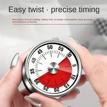 不锈钢倒计时器，时间管理工具，厨房、学习、自律机械钟，可旋转可视闹钟