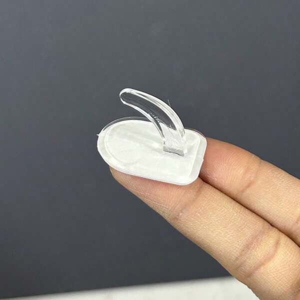 30pcs/20pcs/10pcs Painless Acrylic Adhesive Hooks, Transparent Hanging Hooks, Strong Plastic Sticky Hooks, Bathroom Adhesive Hooks, Self-Adhesive Small Bull Horn Hooks