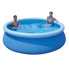 Inflatable Above Ground Pool, Outdoor Top Ring Blow Up Pool Easy Set - Màu xanh lam - Xem 1