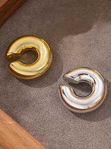 2pcs-6pcs Gothic Style Thick Hollow C-Shaped Ear Cuffs, Non-Piercing Earrings For Women Daily Wear