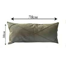 Kit 2 Large Draped Rectangular Baguette Cushions, Full 70cm X 30cm - 灰色 - 查看 2