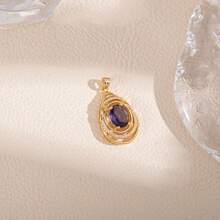 2pcs Luxury Copper Inlaid Zirconia Crystal Hollow Water Drop Pendant, DIY Jewelry Accessories, Materials For Bracelet, Necklace, Earrings, Key Chain