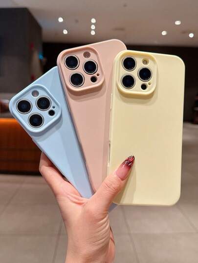 3 piezas Fundas de teléfono de unicolor minimalista en tonos pastel, de silicona suave y cobertura completa, a prueba de agua, a prueba de golpes y resistentes a arañazos, compatibles con 16 Pro Max/15 Pro Max/14 Pro Max/13 Pro Max/12/12 Pro/XS Max/XR