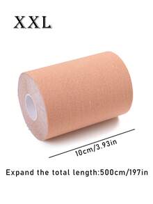 1 Roll Elastic Anti-Flashing Invisible Chest Tape, Gather And Lift Bust, Breast Muscle Body Tape, Sports Wrap Style Seamless Adhesive - Khaki - View 15