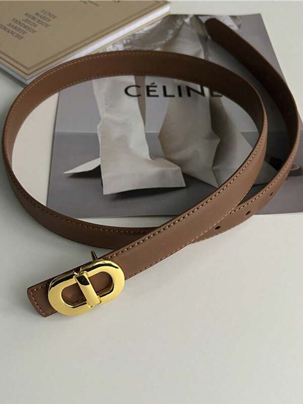 1pc Women Letter Decorative Leather Belt, Design Unique Versatile Waist Belt For Jeans And Suits, Style Summer, School Fall, Autumn, Halloween