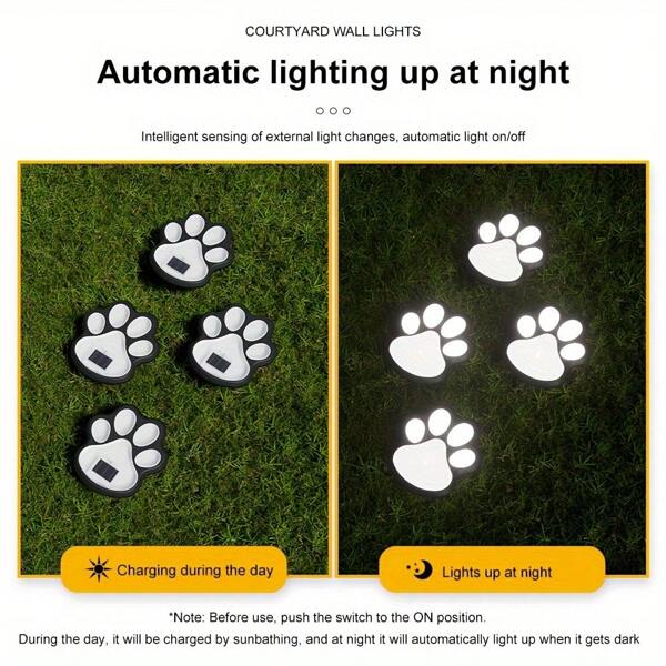 Luce a forma di zampa alimentata a energia solare, da piantare a terra per decorazione da giardino e illuminazione del prato all'aperto