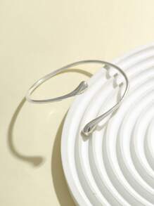 1pc European & American Design Lava Opening Arm Chain, Fashionable Liquid Flow Style Metal Arm Bracelet (Actual Shape Is Flat, Freely Adjustable)