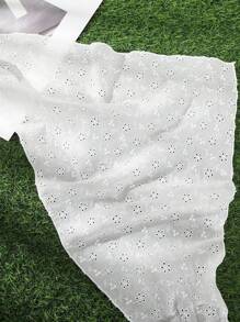 1pc White Embroidered Floral Triangle Scarf Headband, French Countryside Style, Suitable For Daily Outfit, Picnic, Beach Vacation Bandanas Head Bandana Hair Scarf