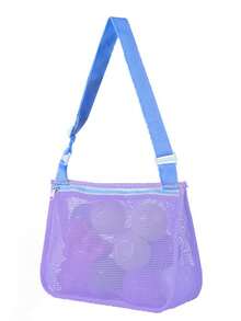 Lightweight Beach Mesh Tote Bag With Adjustable Shoulder Strap - Perfect For Shells, Beach And Holiday Essentials - Multicolor - View 13