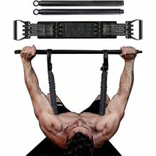 Adjustable Bench Press Device,Push Up Resistance Bands For Home Gym Exercise,Fitness Workout,Travel Training - Black|200LB with Bar - View 1