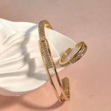 Pulseira feminina ajustável vazada com céu estrelado, 1 peça, uso casual diário