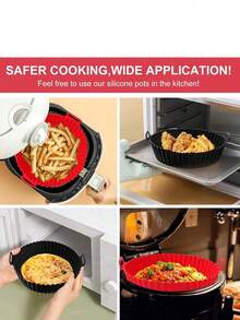 2 件/1 件硅胶炸锅，家用耐热烤盘，圆形不粘硅胶空气炸锅内胆 - 篮子配件，烹饪均匀且易于清洁，适用于家庭厨房和餐厅
