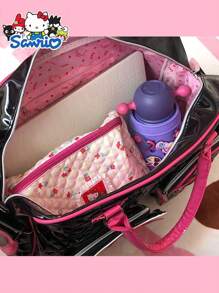 Sanrio 1pc Sanrio Hello Kitty Pink PU Sports Gym Bag, Large Capacity Travel Luggage Bag, Utility Tote, Zipper Closure, Ideal Gift For Travel, Outdoor Sports, Fitness, Street Shooting