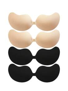 2 paia di reggiseni adesivi, reggiseni push-up, reggiseni invisibili senza spalline, reggiseni appiccicosi traspiranti e delicati sulla pelle per le donne, reggiseni riutilizzabili senza schienale per reggiseni e accessori per reggiseni (versione in tessuto migliorata)