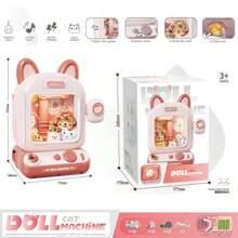 1 Set Of 33pcs/20pcs Claw Machine (Including Plush Dolls, Game Coins, Hatching Ball) Cute Cartoon Animal Dolls Like Little Pink Rabbit, Little Sloth, Little Dinosaur, Little Cat, Coin-Operated Grabber Game Machine, Children's Party Game, Birthday/Thanksgiving/Christmas/Halloween Gift