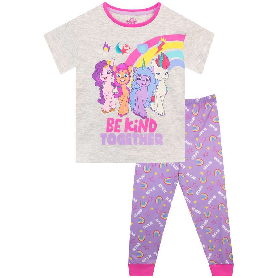 Short Sleeved Pyjamas | Pipp Petals, Sunny Starscout, Izzy Moonbow & Zipp Storm Girls' Pyjama Set | Kids' PJs | Fast UK Delivery Shipping | Trusted UK Seller | Great Gift For Kids | Perfect For Birthdays And Christmas - Multicolor - View 1