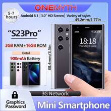 2025 Neuankömmling SOYES ONEMYTH S23 Pro Mini Smartphone 3.0" HD Bildschirm Android 8.1 Reines System 2GB RAM 16GB ROM 3G Netzwerk und Face ID Dual SIM Standby Mit Kleines Smartphone Kleines Smartphone Gutes Geschenk für Mädchen