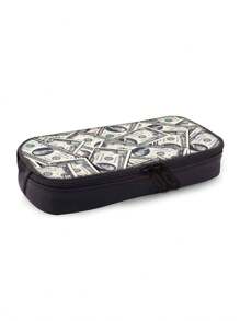 Dollar Pattern Printed Backpack Three Pieces Set (Front Bag Backpack + Lunch Bag + Pencil Bag) Pencil Case